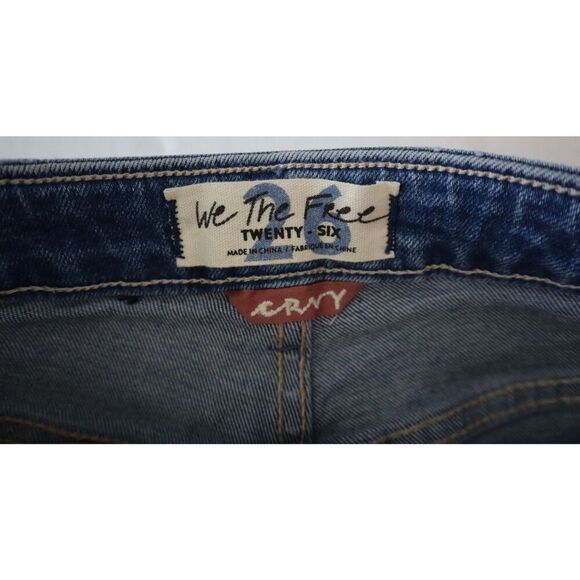 Free People OB963098 Women's Sz 26 Blue CRVY Vintage Denim Button-Fly Shorts - Picture 3 of 8